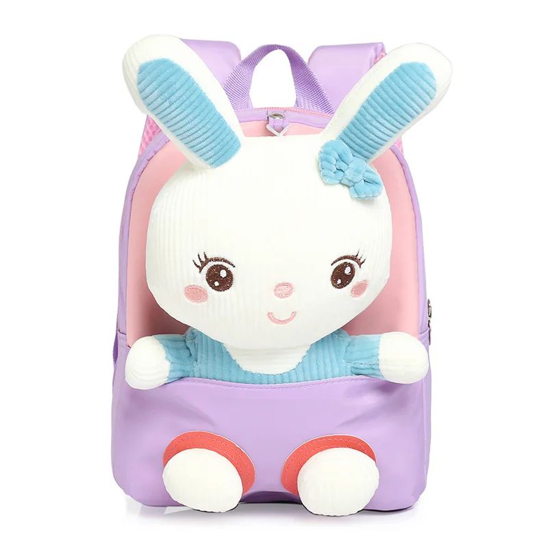 Kindergarten Schoolbag 2021 Autumn and Winter New Doll Plush Backpack Cartoon Rabbit Male and Female Babies Children's Backpacks