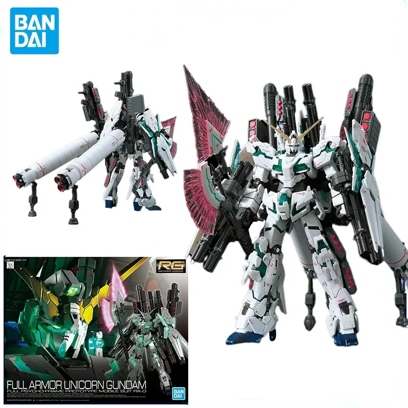 В наличии BANDAI Original RG 1/144 FULL ARMOR UNCORN Gundam Аниме Модель ПВХ Фигурка Коллекционные