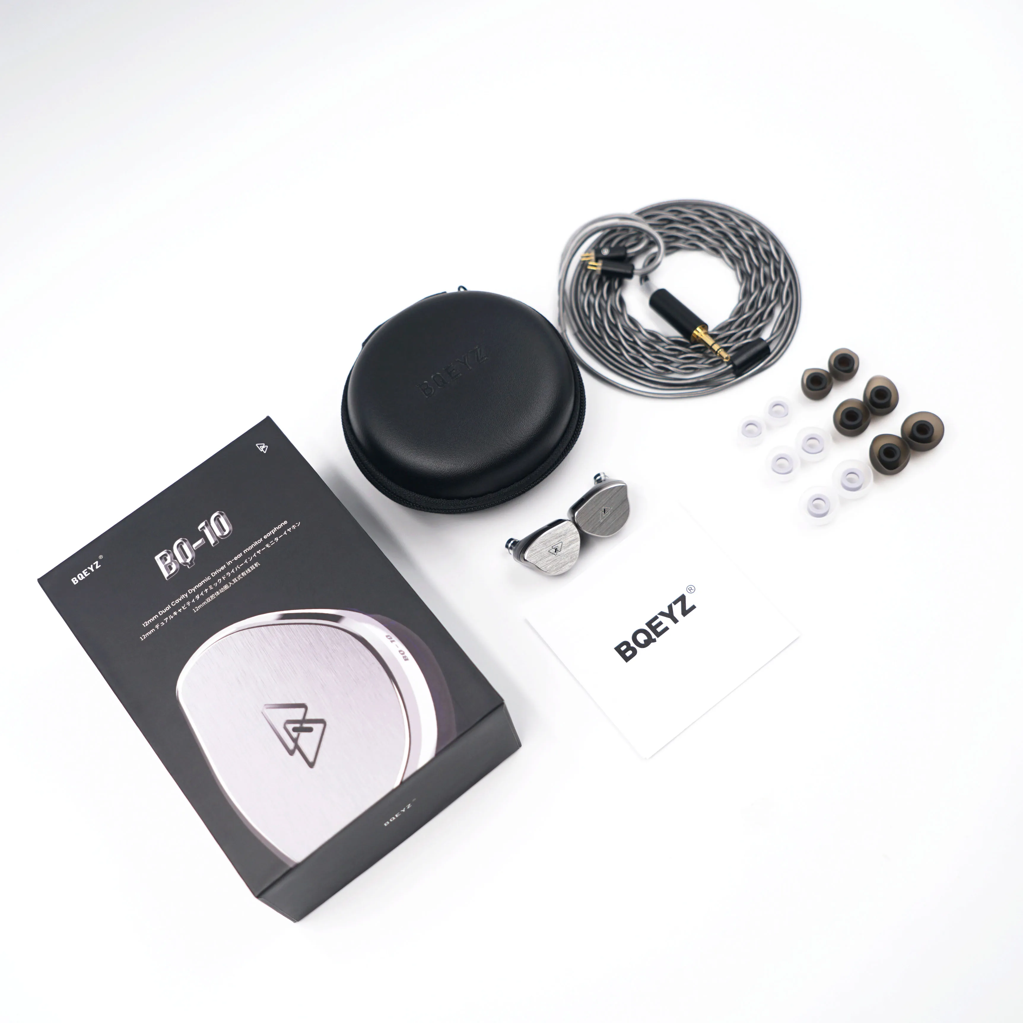 BQEYZ BQ10 12 мм ПЭТ динамический драйвер наушники-вкладыши HiFi проводные игровые наушники IEM 0,78 мм 2-контактный съемный посеребренный кабель OFC (art.: 3920ca6bd2ce0) - 3920ca6bd2ce0