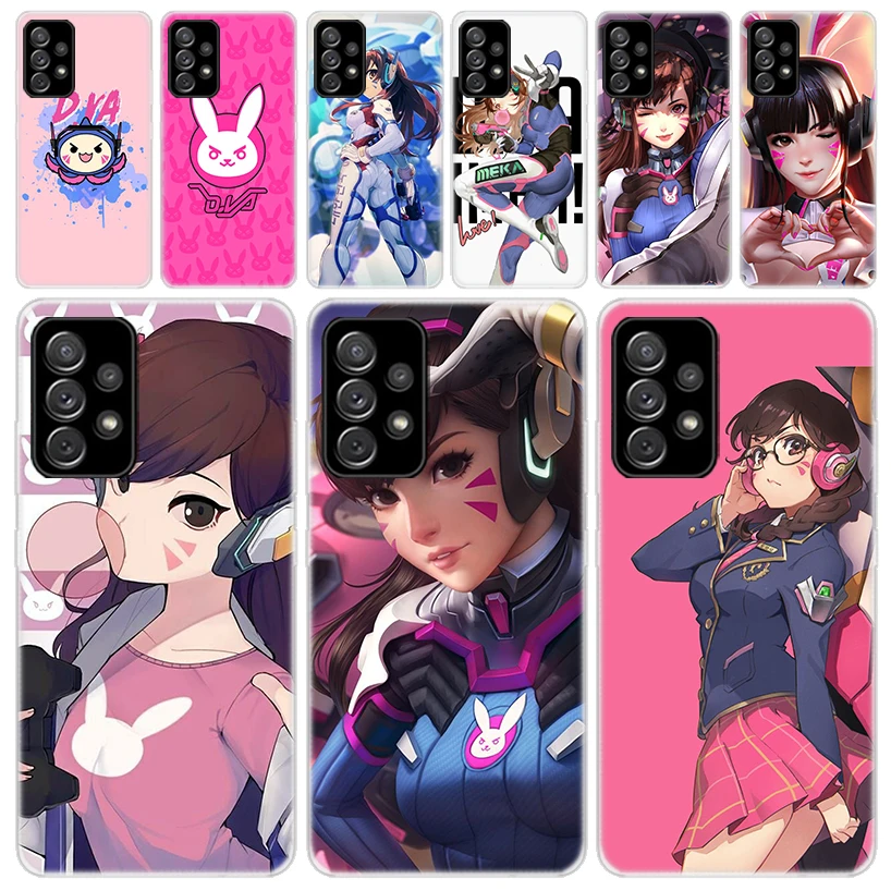 Game O-Overwatchs-DVA Transparent Soft Phone Case for Samsung Galaxy A51 A50 A41 A31 A21S A11 A40 A30 A20E A10 A6 A7 A8 + A9 Cap