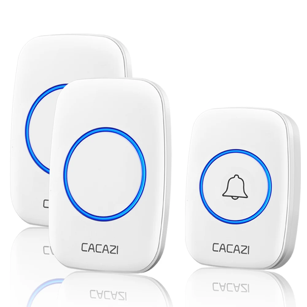 CACAZI Wireless Waterproof Doorbell 300m Range US EU UK Plug