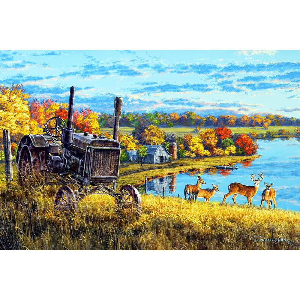 

KAMY YI 5d Diamond Cross DIY Mosaic DEER RIDGE - RUSTY TRACTO Home Decoration Full Square/Round Diamond Embroidery Handmade Gift