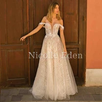 nicolle eden sweetheart wedding gown for bride court train button small sleeve tulle a line custom made vestidos de novia