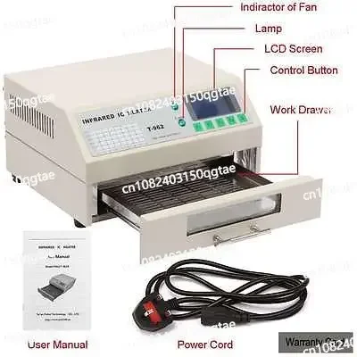 220 В T-962 800 Вт 180 X 235 мм Настольная рефлюксная печь BGA SMD SMT Rework Инфракрасный