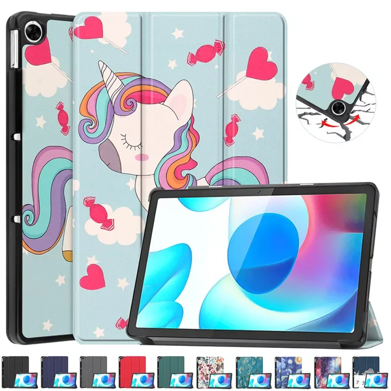 Case for Realme Pad 10.4 inch 2021 Cute Unicorn Cat Flower Painted Shockproof Hard PC Back for Realme Pad Mini Case Cover