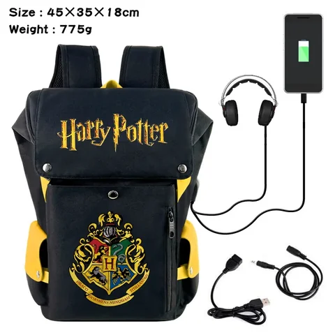 Рюкзак «Гаррис Поттер», студенческий портфель с USB-зарядкой и знаком в стиле Хогвартса, Гриффиндор, Компьютерная сумка для путешествий, школьный подарок