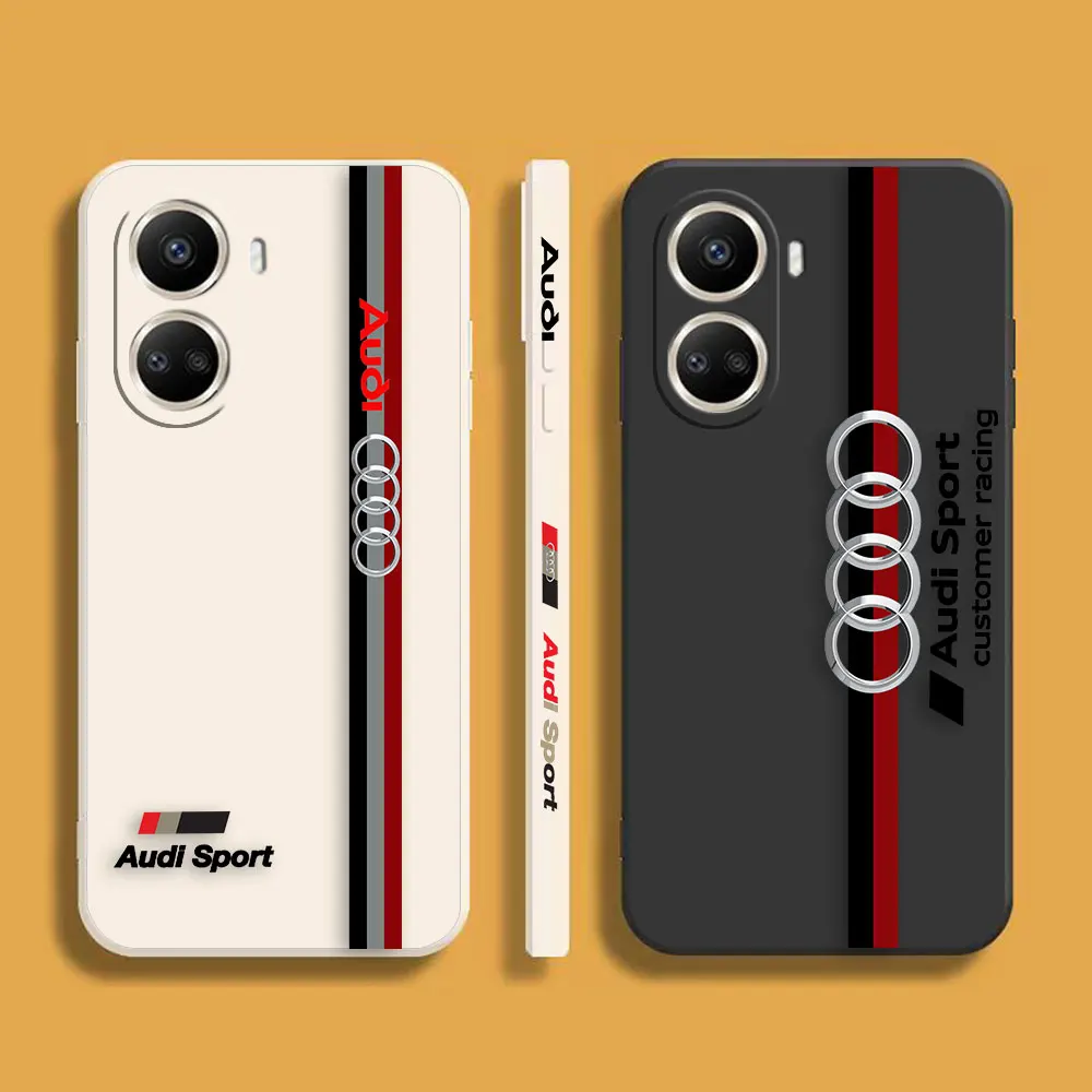 

Luxury A-Audi Sports Car Phone Case For Huawei NOVA 7 6 5I 5 4 3 3I 2S 2 8 9 10 SE PRO PLUS 5G Colour Liquid Case Funda Shell