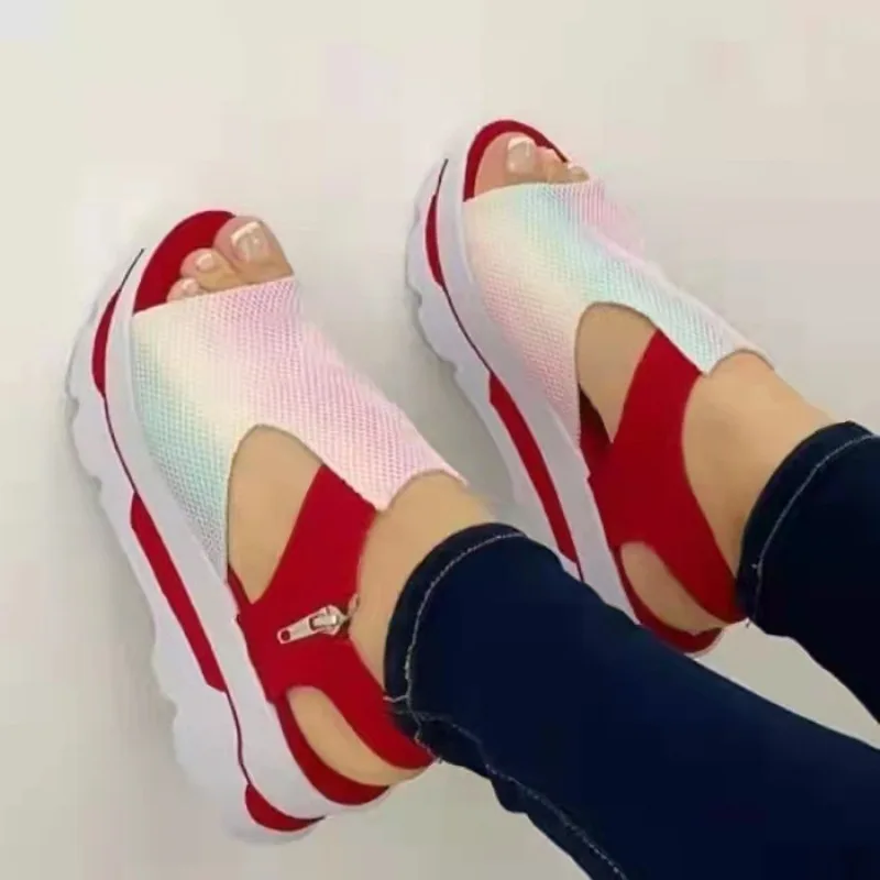 

2022 Summer Fashion Wedge Platform Sandalias Women Peep Toe Shoes of Women Plus Size Height Increase Casual Beach Ladies Sandals