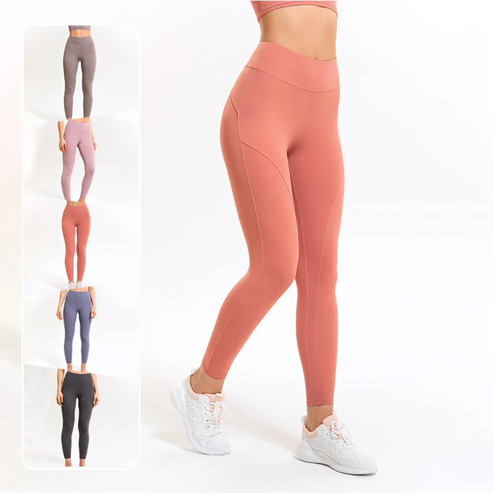 Vnazvnasi Yoga Pants Women Sport Leggings Nude High Waist Peach Sports Training Pants Hip Lifting Tight Leggings Sport Women