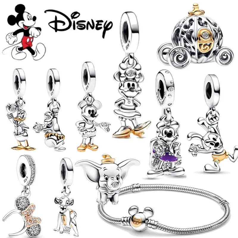 Disney 100th Series FatTonny Minnie Подвески подходят для оригинального браслета Pandora женщин