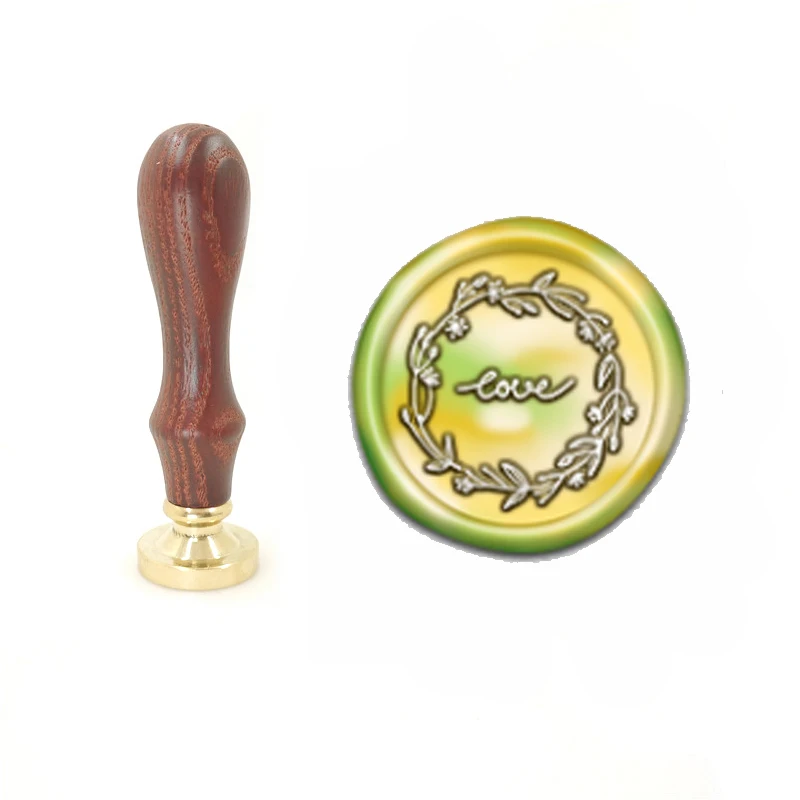 

Штамп для воска с натуральными растениями, цветами, листьями, изысканная деревянная ручка, старинная печать в стиле ретро, воск высокого кач...