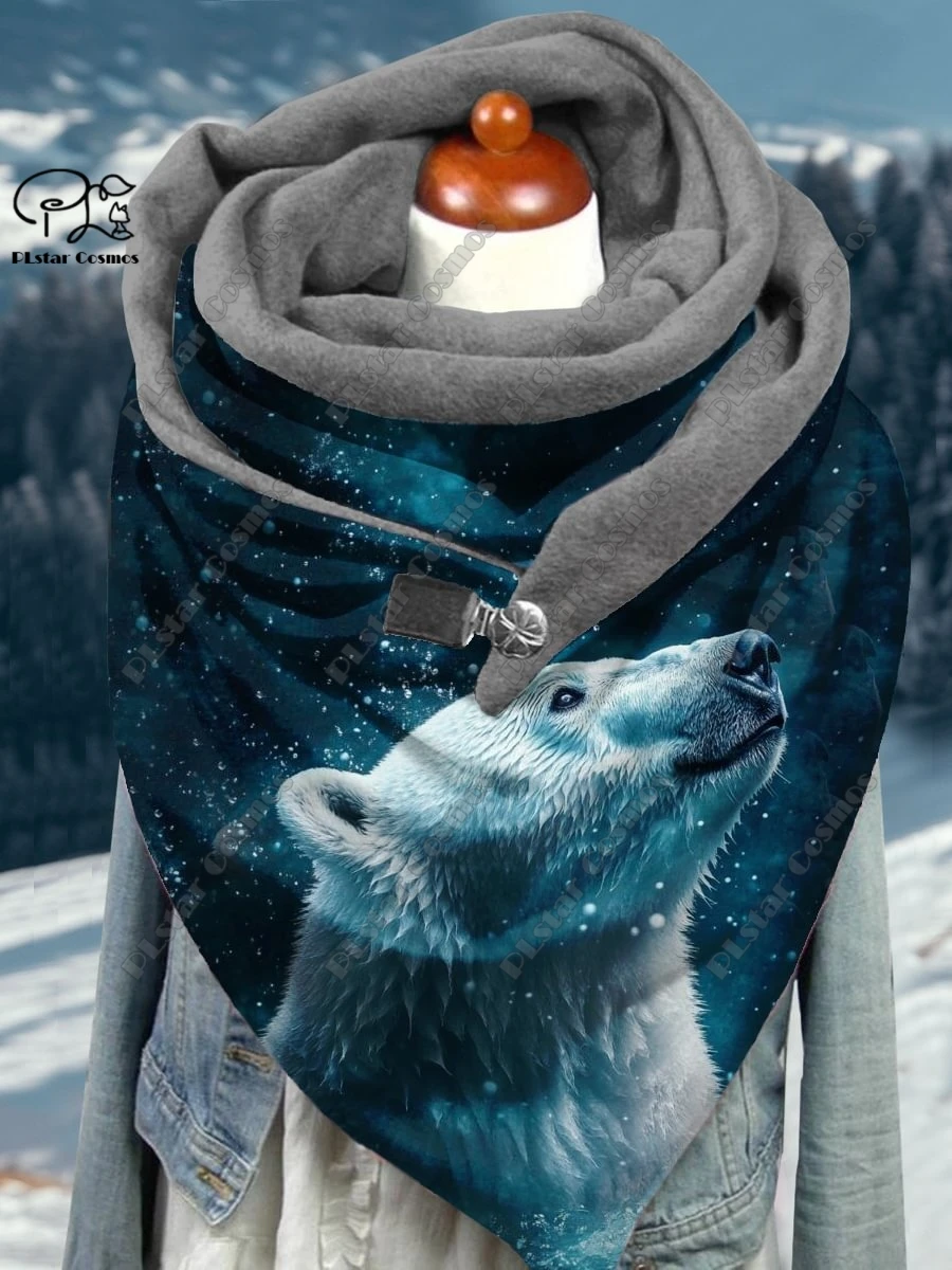 Новый теплый шарф с 3D принтом по индивидуальному заказу милый животный узор