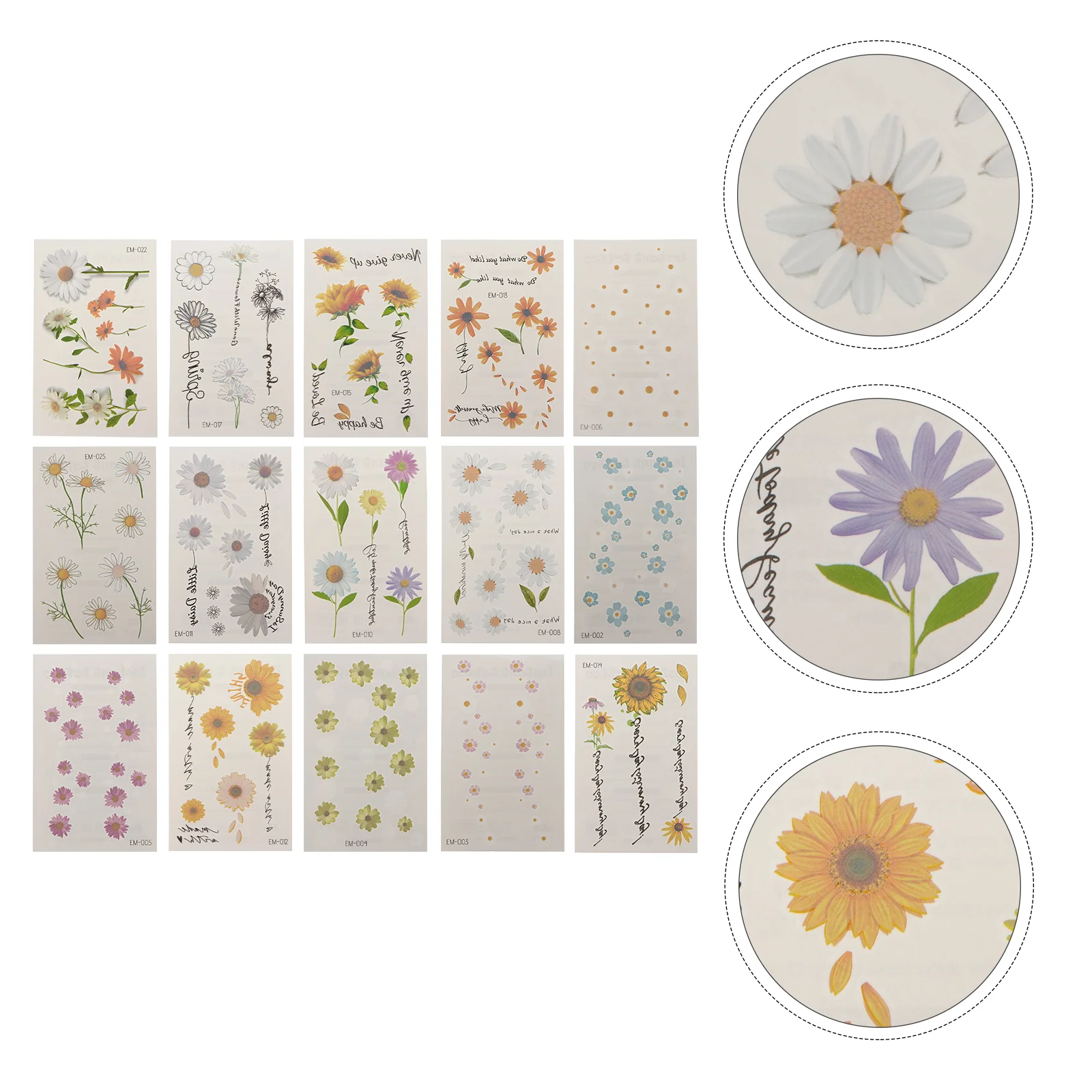 

Листы цветочных наклеек цветы временные наклейки для лица