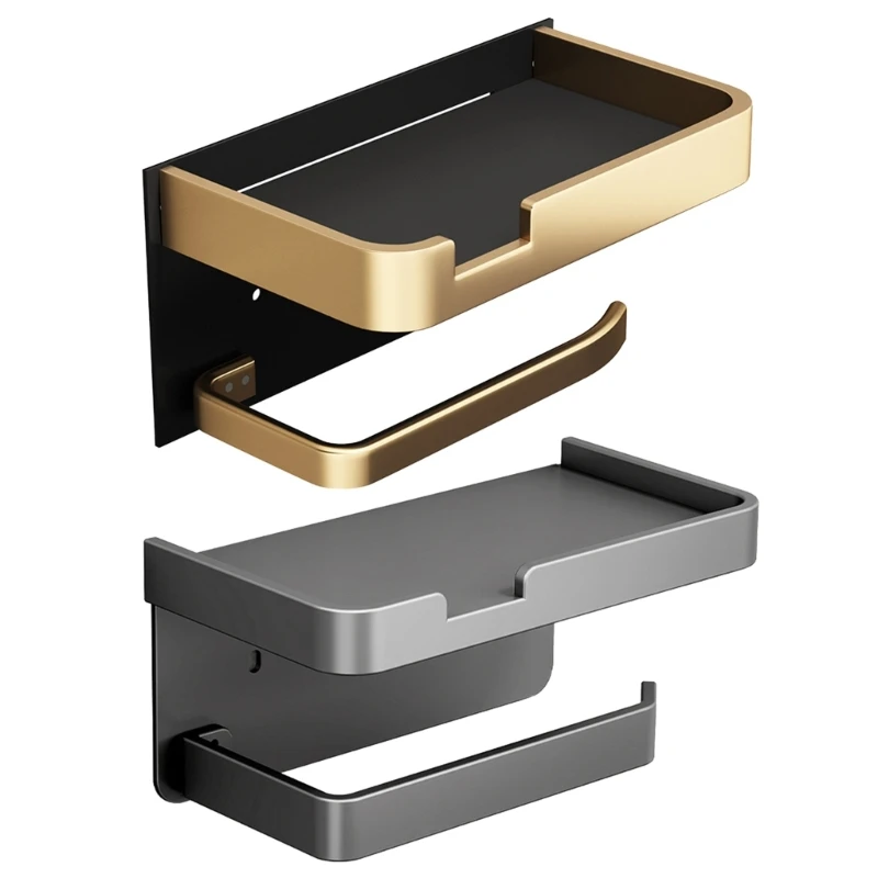 

Aluminum Alloy Tissue Roll Dispenser with Shelf Bathroom Tissue Roll Holder