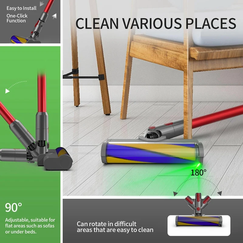 Запчасти для пылесоса SANQ V7 V8 V10 V11 V15 Сменная головка с роликовой щеткой и зеленым