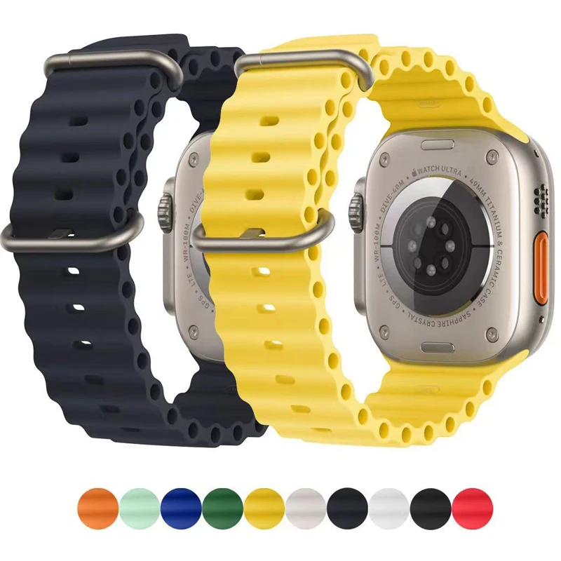 

Ремешок Ocean для Apple watch band series 8 ultra, аксессуары для умных часов iWatch series 7 6 se 5, 49 мм 45 мм 41 мм 44 мм 40 м 42 мм 38 мм