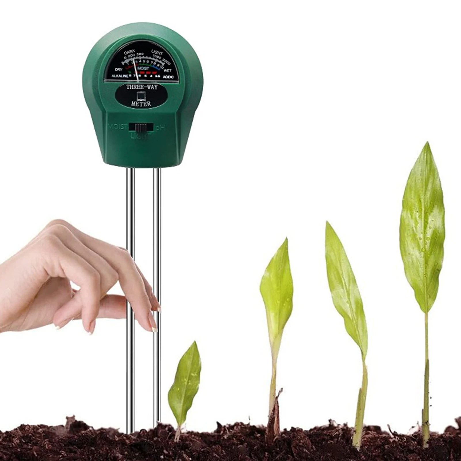 

3 In1 Moisture Sunlight PH Meter Soil Water Acidity Humidity Light PH Test Garden Plants Flowers Moist Tester Testing Instrument