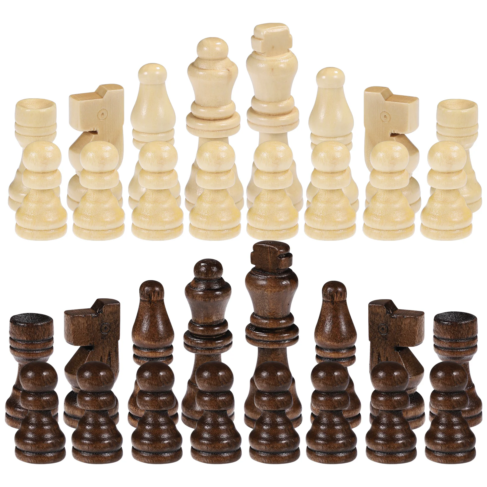 

Chess Game Pawns Wooden Interactive Toys Men Suit Checkerboard Bamboo Travel Kids Pieces