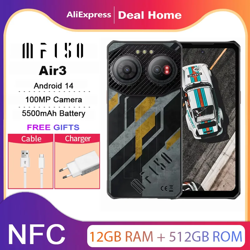 Фото IIIF150 Air3, NFC, 12 Гб + 512 Гб, камера ночного видения 100 МП, 5500 мАч, Android 14, MTK G96, экран 6,6 дюйма, 4G глобальная версия №1