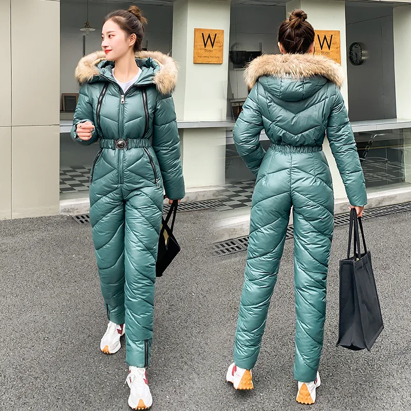 Snow One Piece  For Women Jumpsuit Ski Clothes Winter Jackets Hooded Parka Bodysuit Outfit Female Jumpsuits Overalls Tracksuits