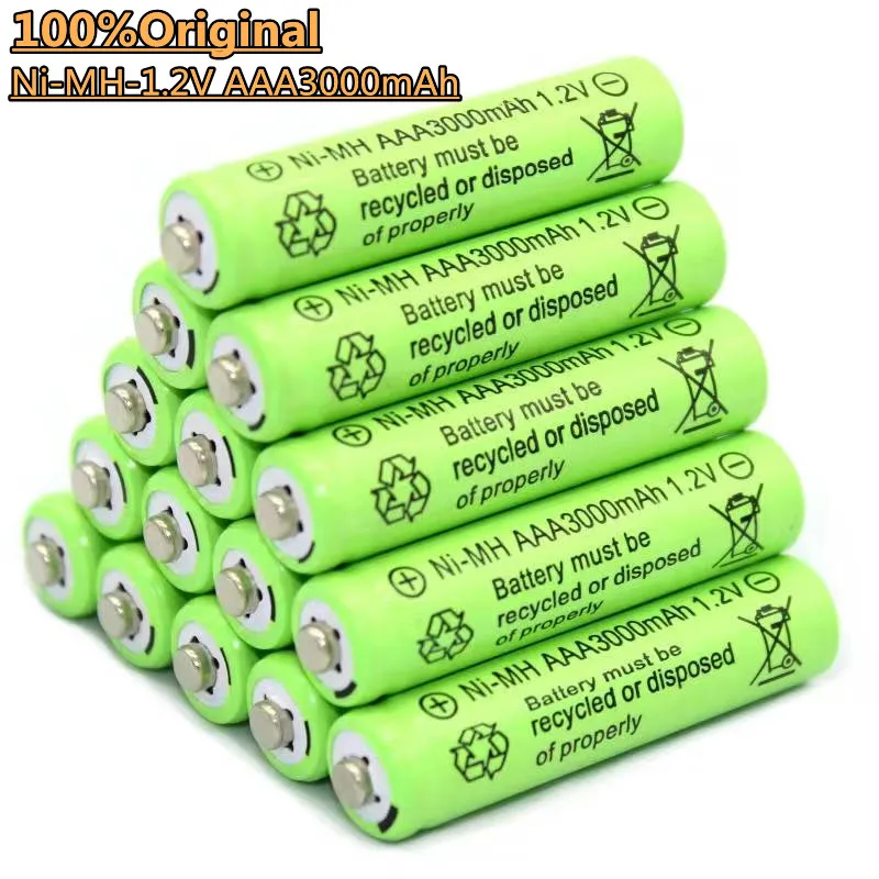 

100% оригинальная перезаряжаемая батарея AAA из металлогидридного никеля. 3 а 3000 мАч 1,2 в перезаряжаемая батарея от ААА до 1000 циклическая батаре...
