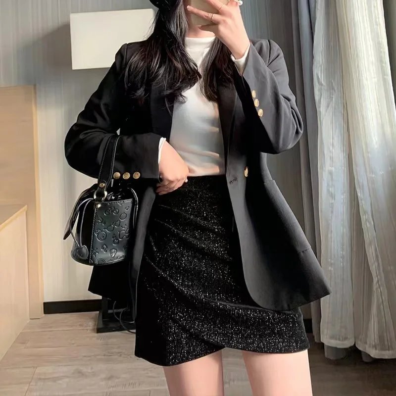 Юбка женская демисезонная трапециевидная со складками и завышенной талией