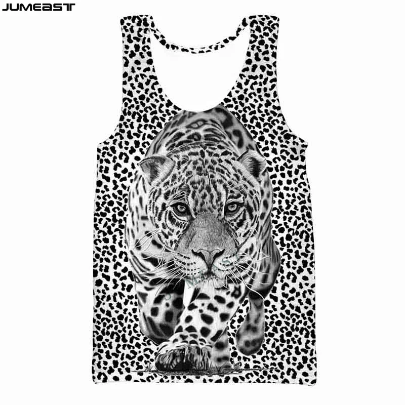 

Jumeast Men Women 3D Vest Oversized Female Streetwear Leopard Camouflage Animal Tiger Short Sleeve Sport Pullover Tank Tops Tees