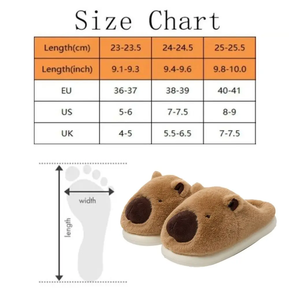 Модные мягкие теплые тапочки с капибарой милые плюшевые шлепанцы на толстой