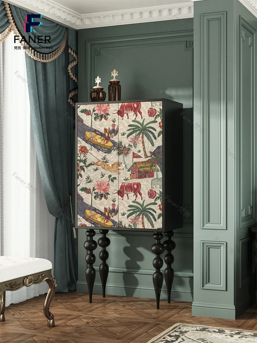 Средневековый крем ветер гостиная спальня шкаф из массива дерева встроенное