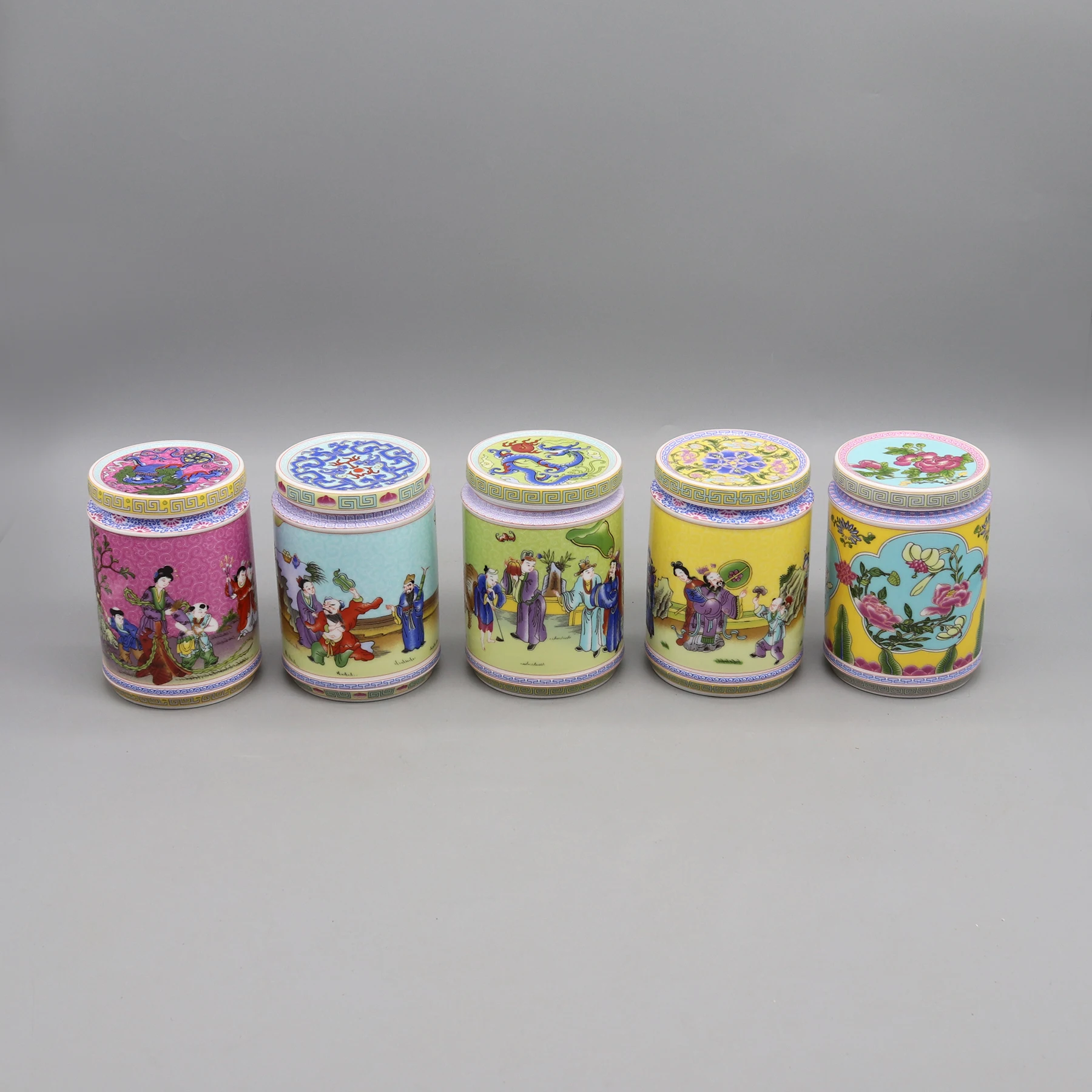 

Tea Pot with Paintings, Collectible Ceramics, Tea Canister, Home Decoration