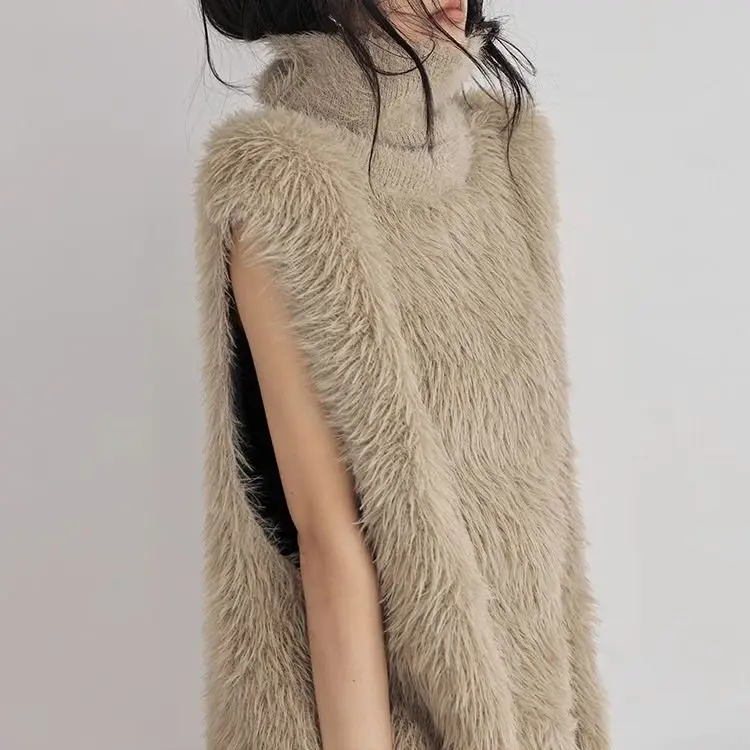 Острая девушка новый стиль осени и зимы жилет без рукавов из мохера модный топ