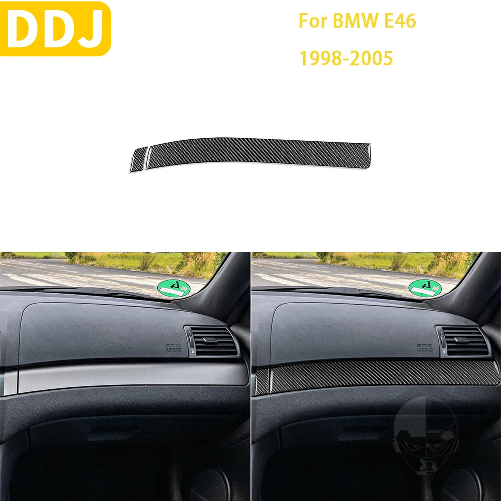 

For BMW E46 1998-2005 Car Accessories Interior Carbon Fiber Driver's Side Dashboard Trim Sticker Modification