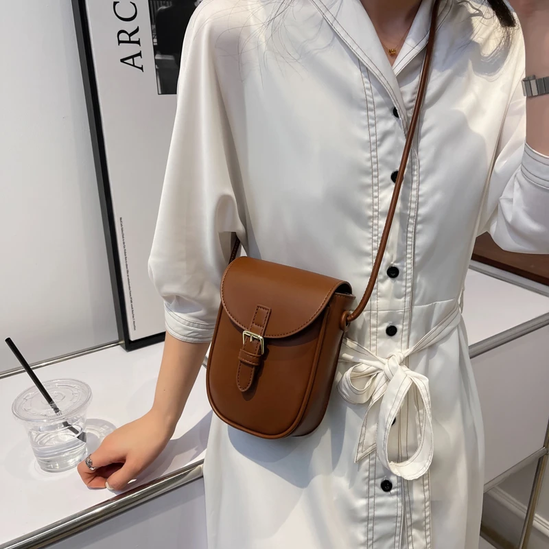 

Hihg Quality Women's Shoulder Bags Fashion Messenger Bags for Woman 2022 New Simple Leather Bag Handbag of Mobile Phone Bag