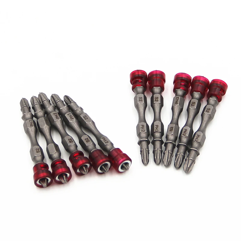 

Магнитные биты для отверток PH2 Phillips с одной головкой, Нескользящие, с шестигранным хвостовиком 1/4 дюйма, инструменты для электрических отвер...