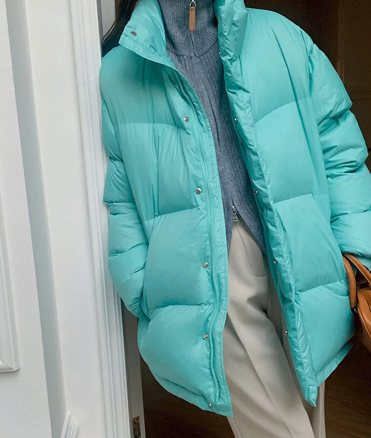 

Korean Fashion New in Clothing Female Young Girl Loose 90Duck Down Coats Warm Winter Coat Short Feather Puffer Down Jacket Women