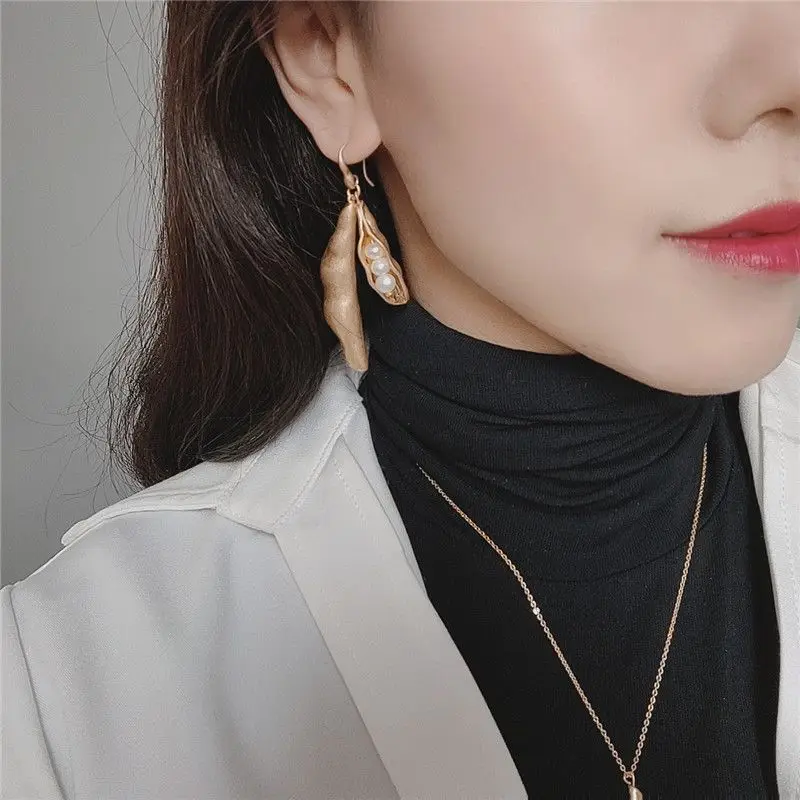 

Fashion New Pea Pod Natural Freshwater Pearl Fashion All-match Women's Earrings