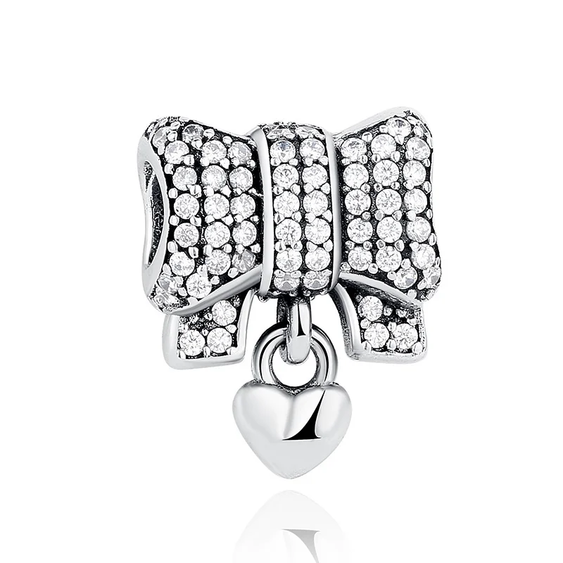 

CodeMonkey Genuine 925 Sterling Silver Zircon Bow Charms Fit Original Design Bracelet&Bangle Jewelry Hot Sale CMC244