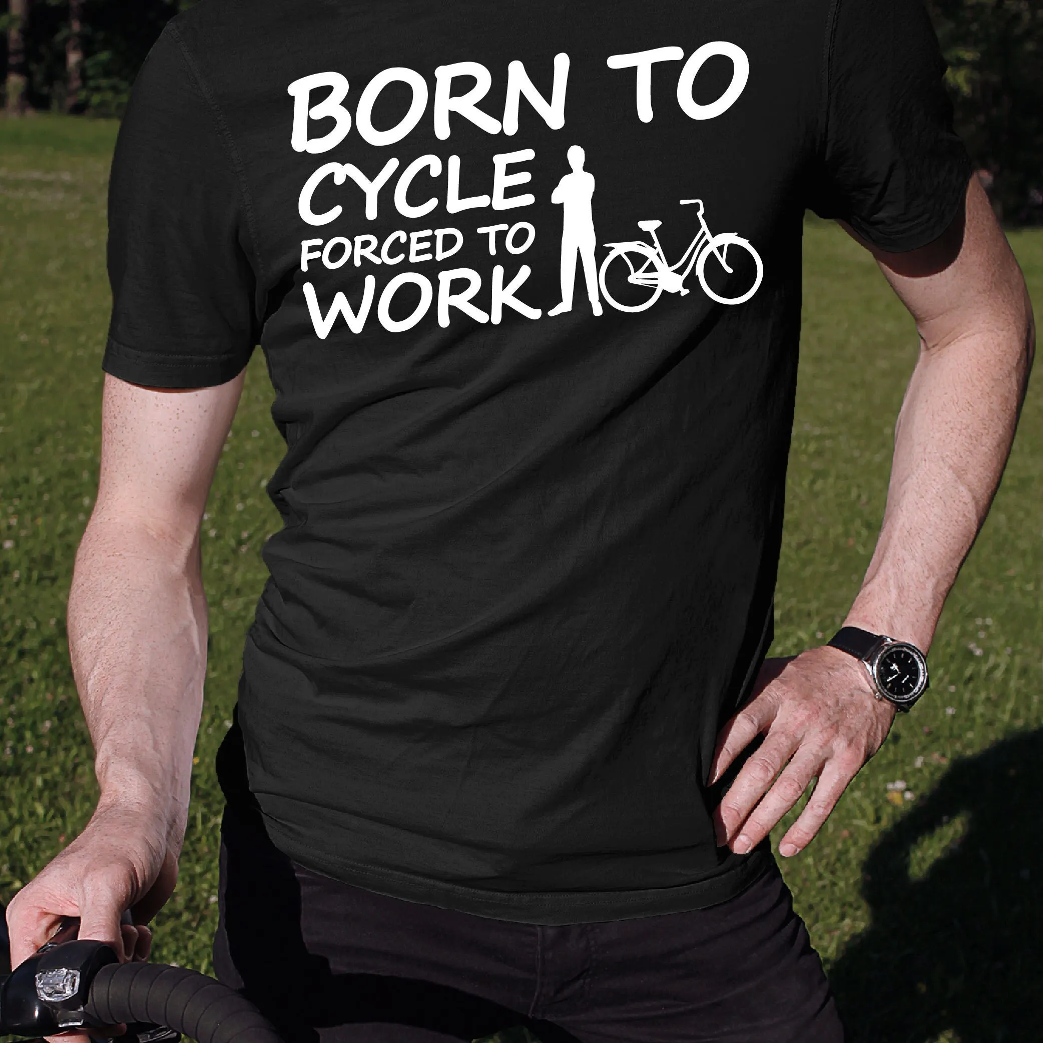 Футболка Born To Cycle принудительная работа велосипедная любовница для мужчин горный