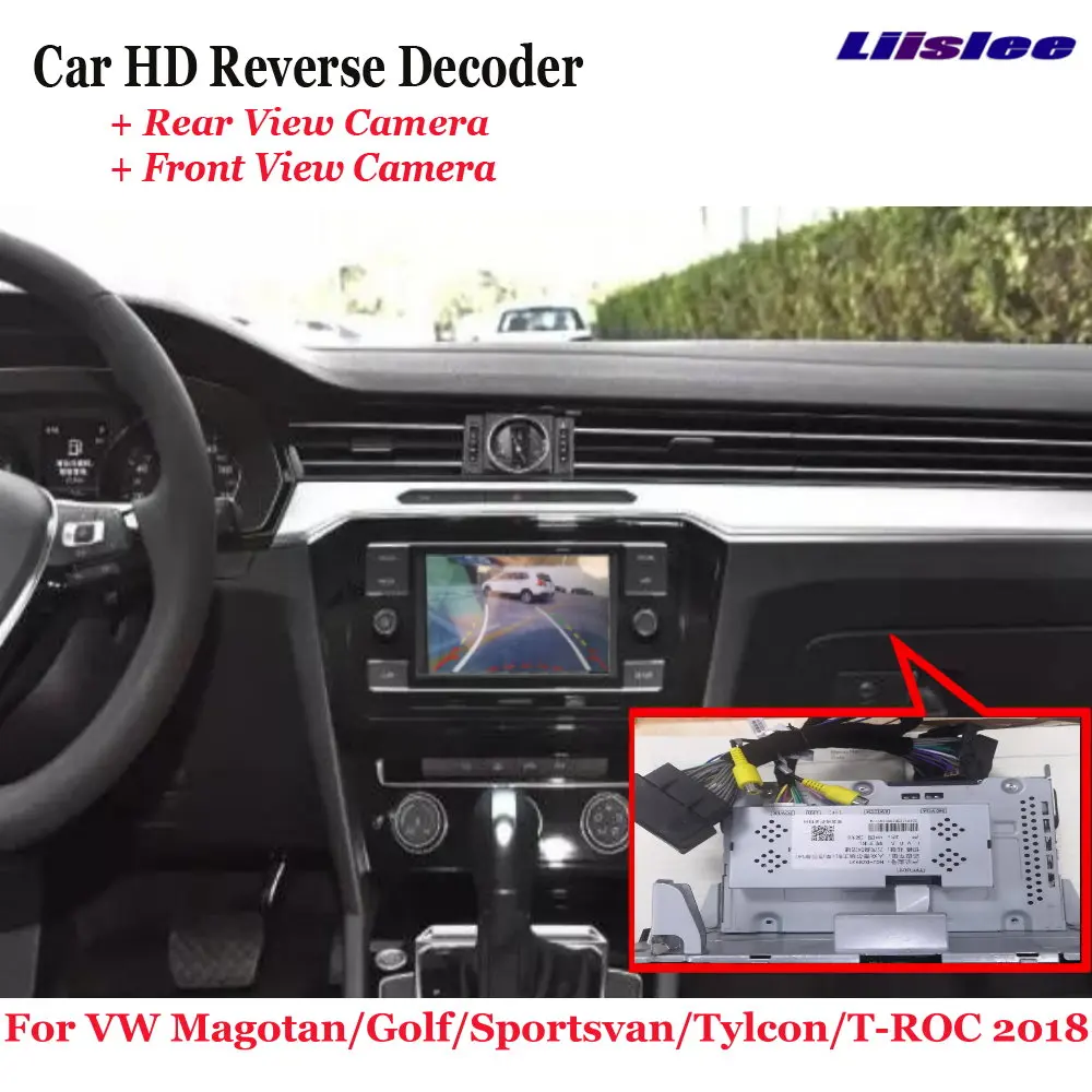 

Автомобильный оригинальный экран для VW Magotan/Golf/Sportsvan/Tylcon/T-ROC 2018 DVR, декодер обратного изображения, Передняя камера заднего вида 360