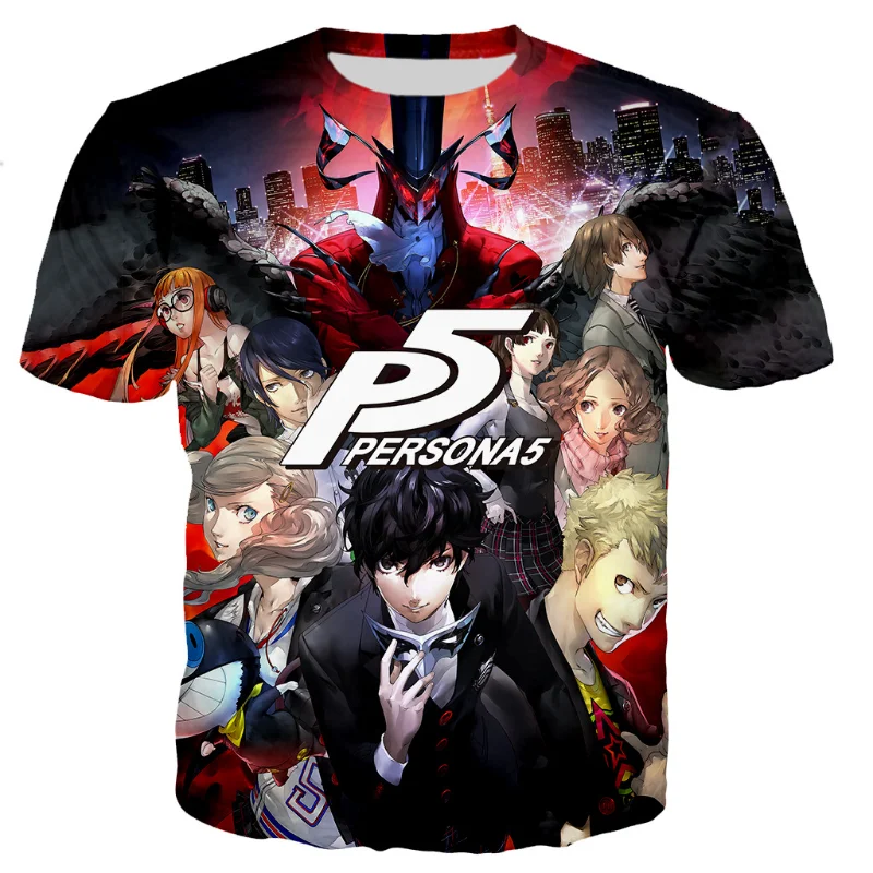 

Anime Game Persona 5 3D Printed T-shirt Men Women Summer Fashion Casual Oversized T-shirt Harajuku Round Neck Tops Tees
