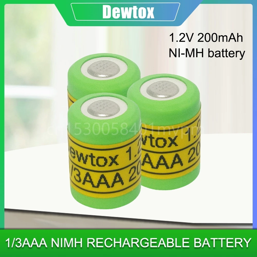 

1.2V 1/3AAA Ni-MH Rechargeable battery 200mah 1/3 AAA nimh cell with NO welding tabs for LED solar light