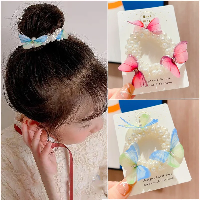 

1 шт., Детские эластичные резинки для волос с жемчужинами