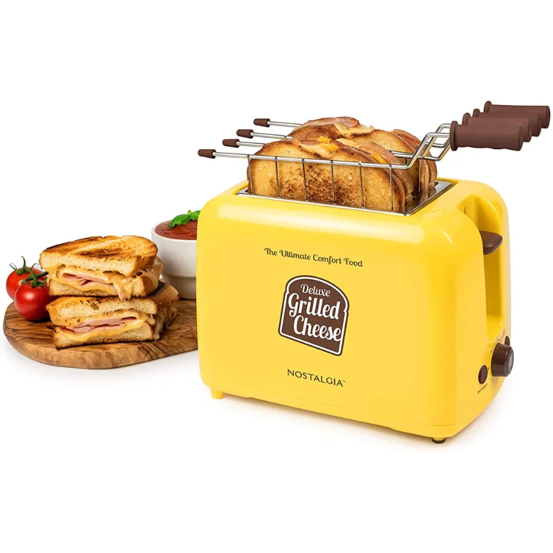 

GCT2 Deluxe Grilled Cheese Sandwich Toaster 2 2 Slices Slots Automatic Toast Oven Breakfast Bread Baking Machine