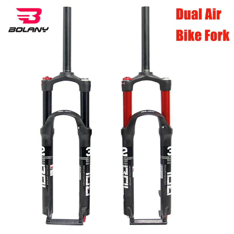 

Велосипедная вилка BOLANY Dual Air Mtb 29/27, 5/26 дюймов, быстросъемная прямая трубка, Велосипедная вилка из магниевого сплава, 120 мм, запчасти для путешествий