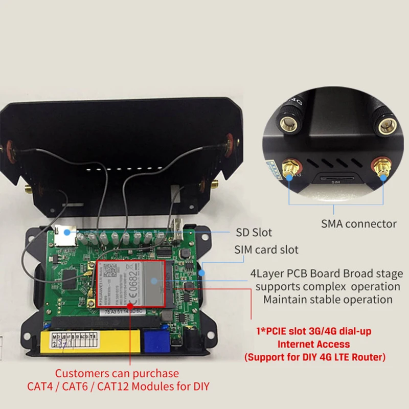 Wiflyer WE826-T2 4G Wi-Fi роутер EC25-E Модем Слот для SIM-карты дома 4-LAN SD-порт 300 Мбит/с AP 2 4 ГГц