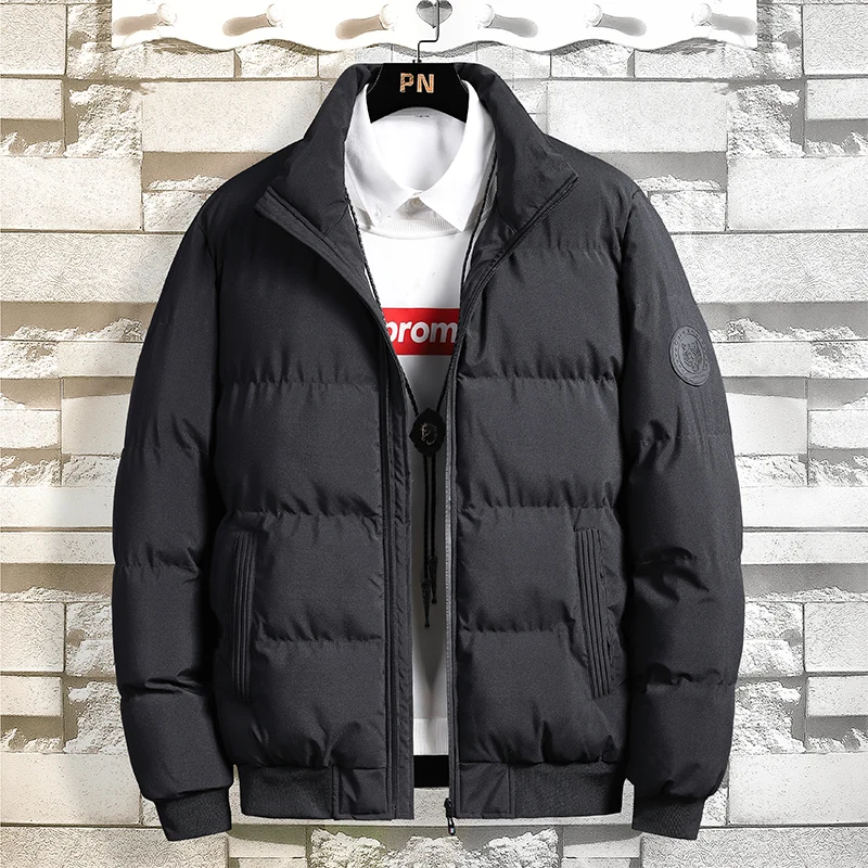 2022 new autumn winter cotton coat men's winter coat new Korean stand collar trend thickened short cotton coat
