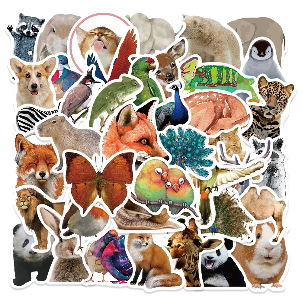 

10/30/50PCS Fashion Cool Cartoon Animal World Skateboard Graffiti Notebook Children Reward Toys DIY Luggage Stickers Wholesale