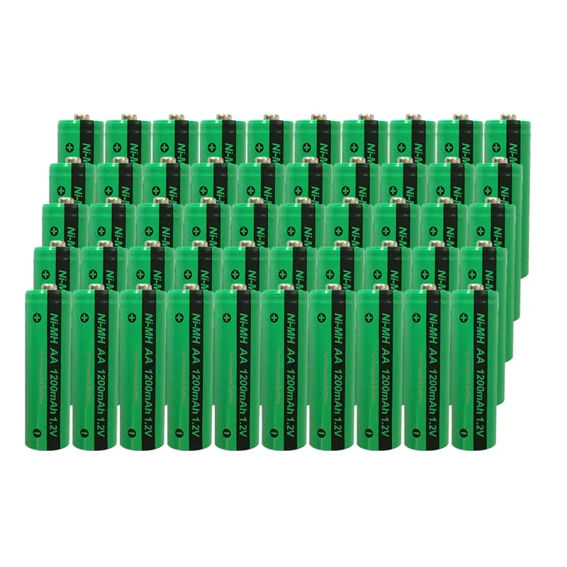 

Wholesale PKCELL 50 x NiMH AA Rechargeable 1200mAh 1.2V Ni-MH Industrial Battery Batteries Bateria Button Top