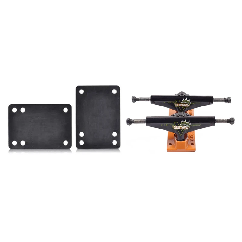 

20 Pcs Skate Riser Pad Shockpad & 2Pcs Skateboard Trucks Street Brushing Bridges 5Inch Fish Board Bracket