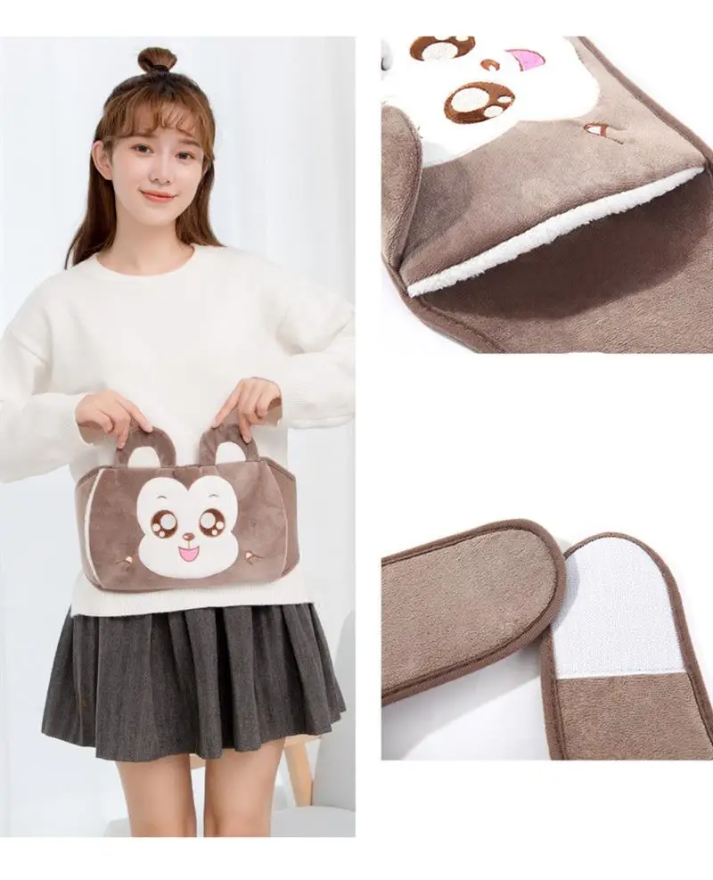 

2022 Kawaii Большой ремень для бутылки с водой обогреватель для рук милый животный ремень для бутылки с горячей водой сумка для горячей воды крыш...